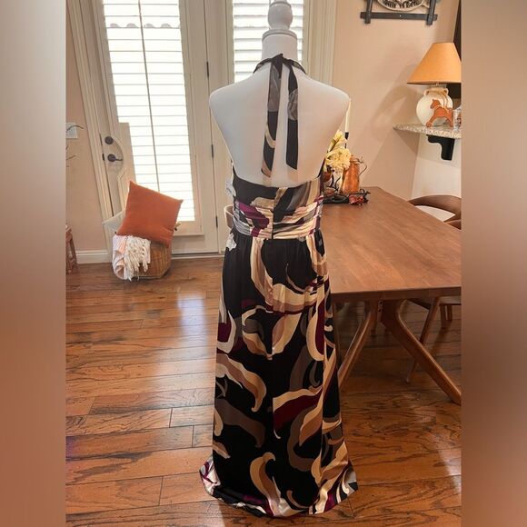 Trina Turk Silk Halter Maxi Dress 8 Multicolor Abstract Print Nordstrom NWT - Picture 4 of 14